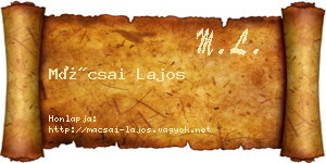 Mácsai Lajos névjegykártya